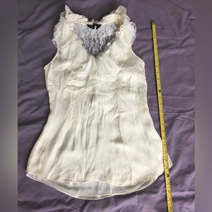 WHBM EUC off white silky flowy top.